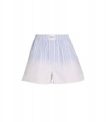 Ombre Blue Multi Stripe Oxford Logo Patch Boxer Shorts