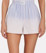 Ombre Blue Multi Stripe Oxford Logo Patch Boxer Shorts