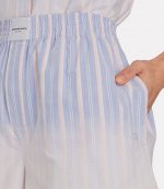 Ombre Blue Multi Stripe Oxford Logo Patch Boxer Shorts