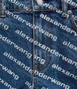 Deep Blue Bite Denim Shorts With White Logo