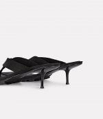 Jessie Lug Sport Thong Black Webbing Medium Hill Sandals