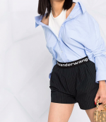 Boxer Logo Elastic Black White  Stripe Short Pant