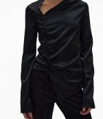 Ruched Black Top