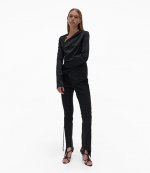 Ruched Black Top
