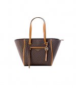 Brown Mini Logo Carine Medium Tote
