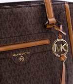 Brown Mini Logo Carine Medium Tote