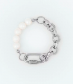 Bold Brass Chain Silver Bracelet