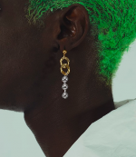 Ball & Chain Silver Earring