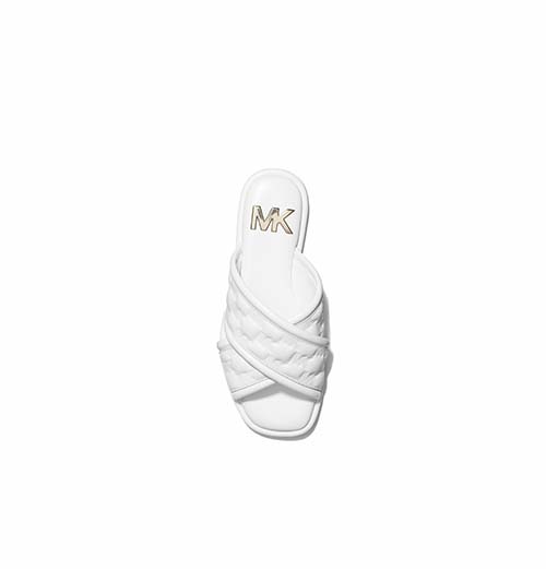 White Logo Puffer Gideon Slide