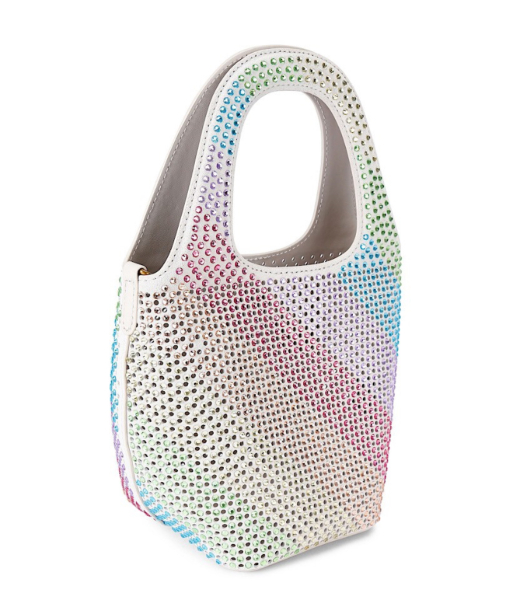 SM Chelsea Multicolour Crystal Hobo Beige Suede Bag