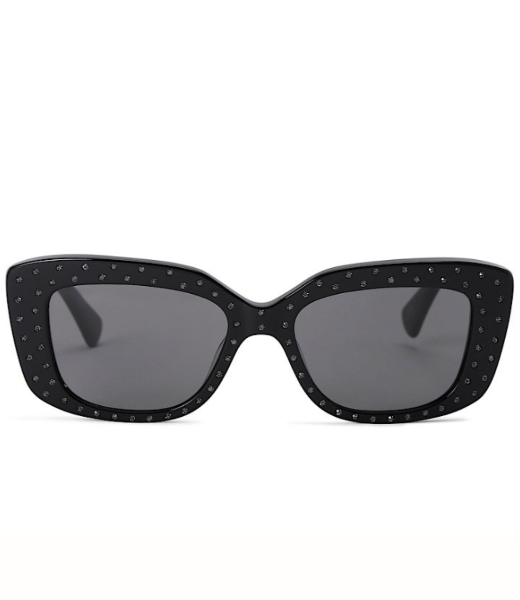 Shoreditch Gem Rectangle Multicolour Rhinstones Black Sunglasses