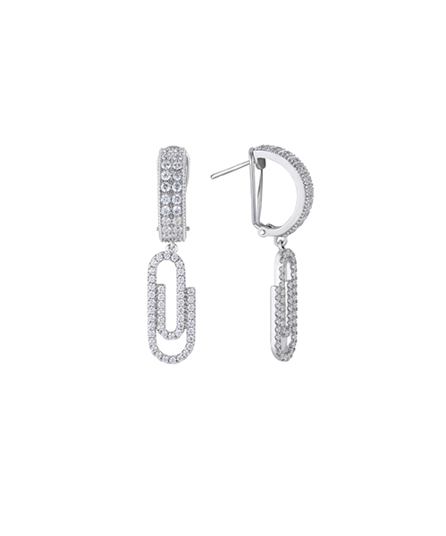 Paper Clip Crystal Earring