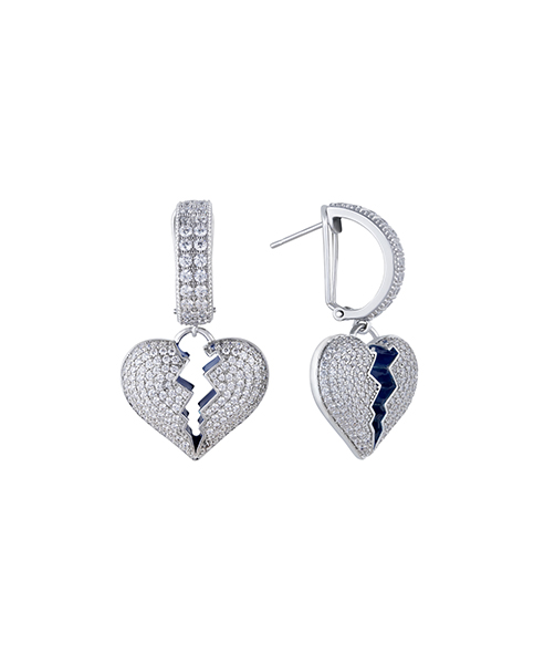 Broken Heart Crystal Earring