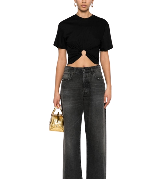 Top Black With Gold Piercing