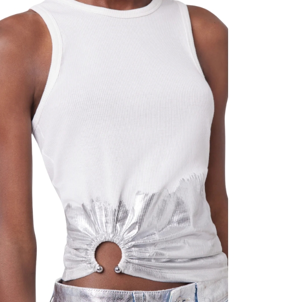 White Silver Tank Top Piercing