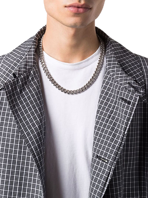 Tie Chain Silver Necklace