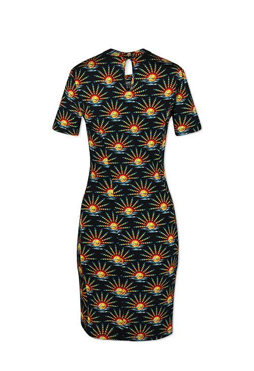 Black Suns Short Pleated Dress