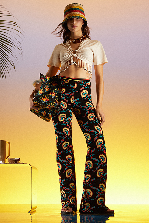 Jacquard Jamaican Flower Straight Pants