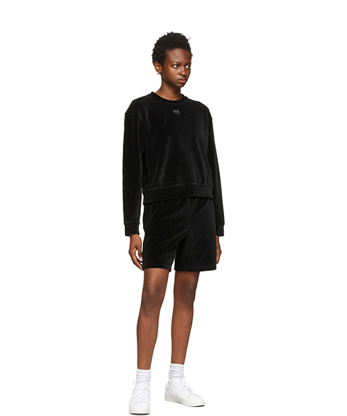 Crewneck Black Sweatshirt With Hotfix Logo