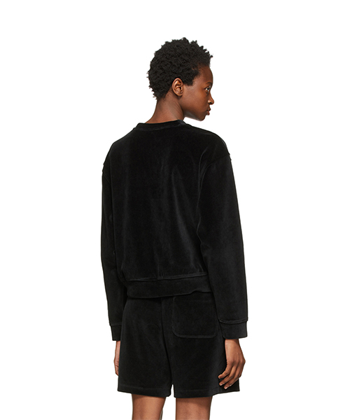 Crewneck Black Sweatshirt With Hotfix Logo