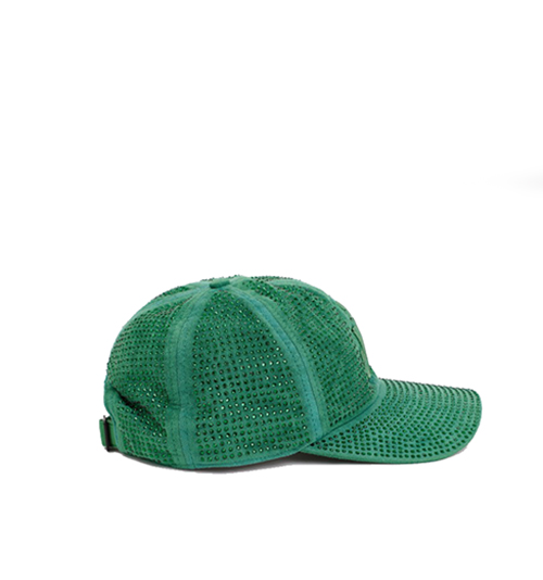 Bright Green Baseball Cap With Crystal