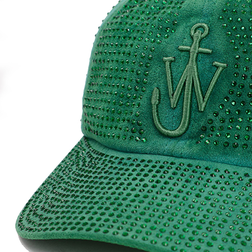Bright Green Baseball Cap With Crystal