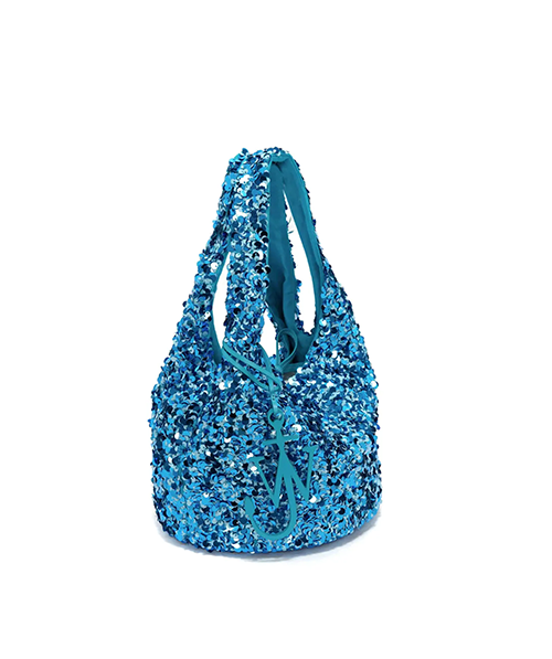 Turquoise Mini Sequin Shopper Bag