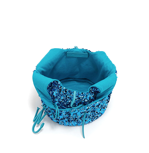 Turquoise Mini Sequin Shopper Bag