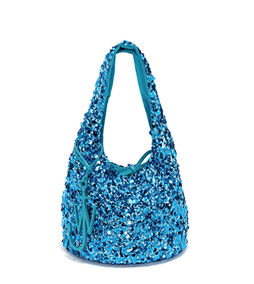 Turquoise Mini Sequin Shopper Bag