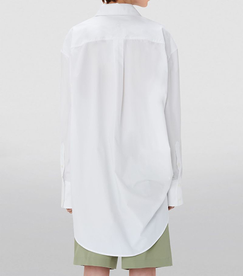 White Ring Detail Roll Shirt