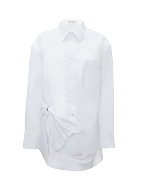 White Ring Detail Roll Shirt