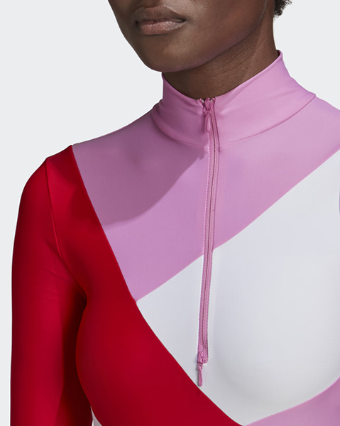 ADIDAS X LOTTA VOLKOVA PINK/RED/WHITE SWIMWEAR ONE SLEEVE SWIM
