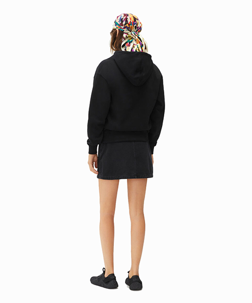 Hooded Cowl Neck Black Sweatshirt