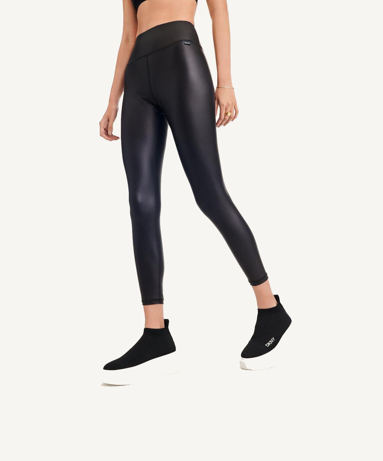 Faux Leather High Waist Black Tight