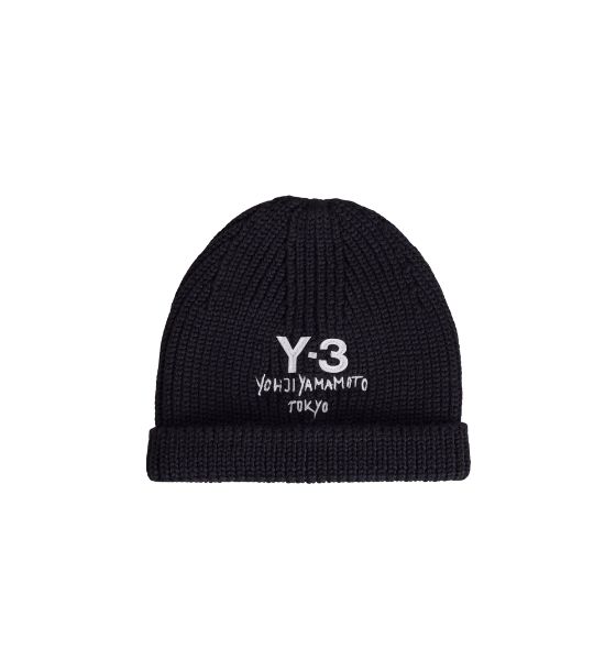Black Y-3 Knit Beanie