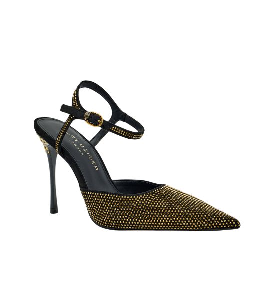 Black/Gold Mayfair Point Ankle Strap