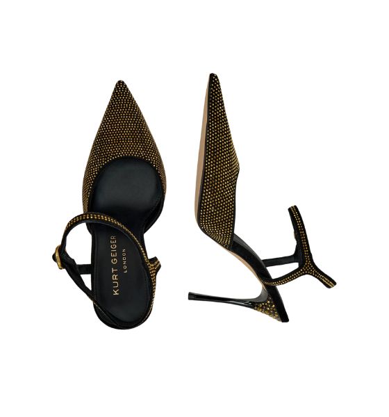 Black/Gold Mayfair Point Ankle Strap