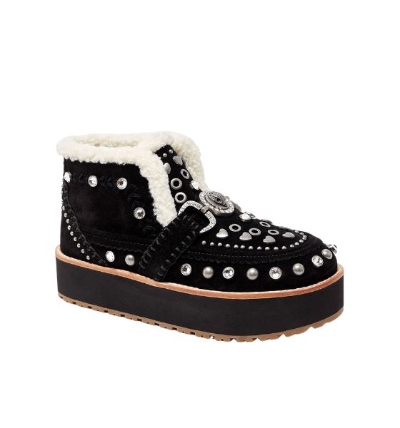 Black Suede Mansion Cosy Boots