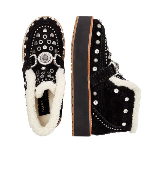 Black Suede Mansion Cosy Boots