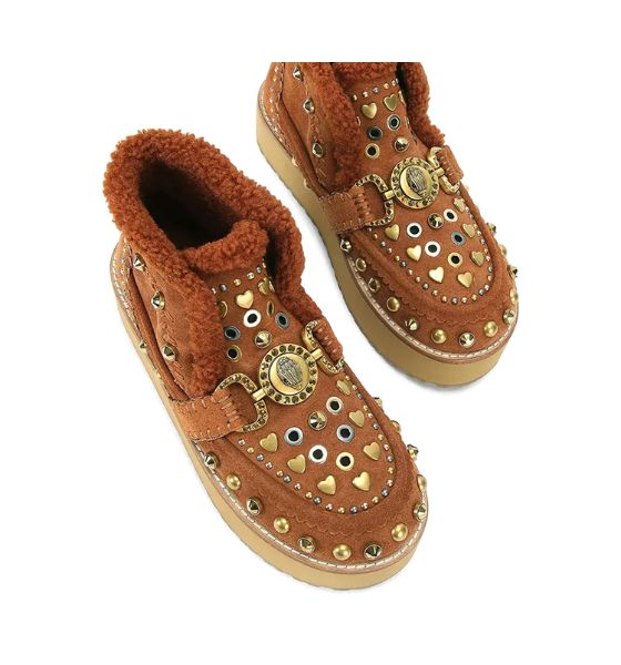 Tan Comb Suede Mansion Cosy Boots
