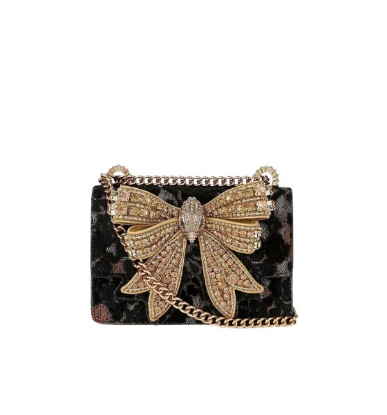 Black Suede Bow Small Shoreditch Bag