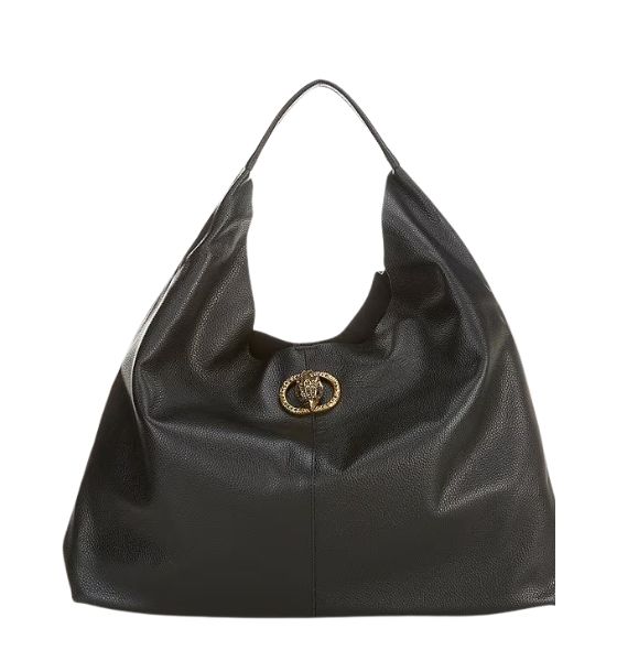 Black Leather Chelsea Large Slouch Hobo Bag