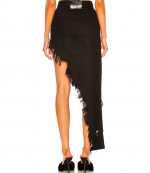 Asymmetric Black Denim Skirt