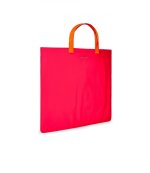 Super Fluo Pink & Yellow Leather Tote Bag
