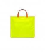 Super Fluo Pink & Yellow Leather Tote Bag
