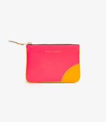 Super Fluo Pink & Yellow Leather Wallet