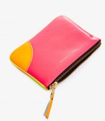 Super Fluo Pink & Yellow Leather Wallet