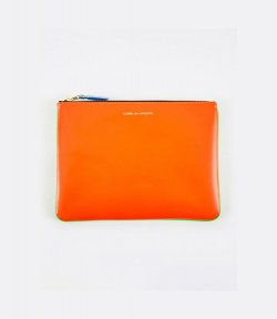 Super Fluo Orange & Green Leather Wallet