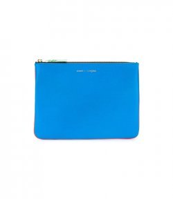 Super Fluo Blue & Orange Leather Wallet