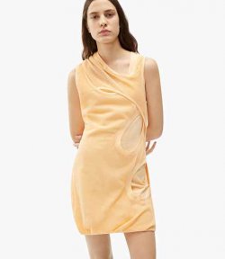 Asymetrical Tank Top Orange Dress